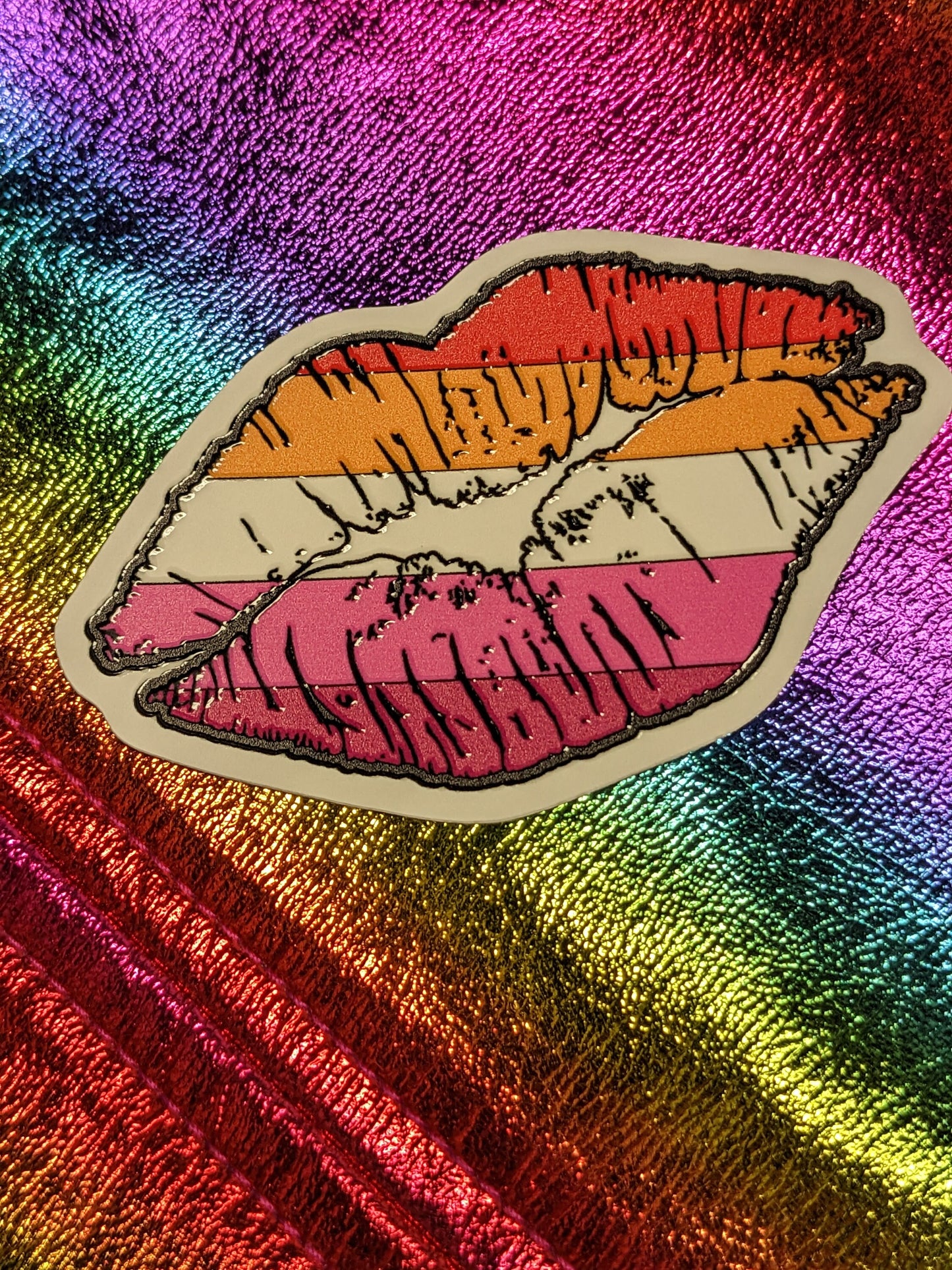 Lesbian Pride Kiss Texture Sticker **Last Call**