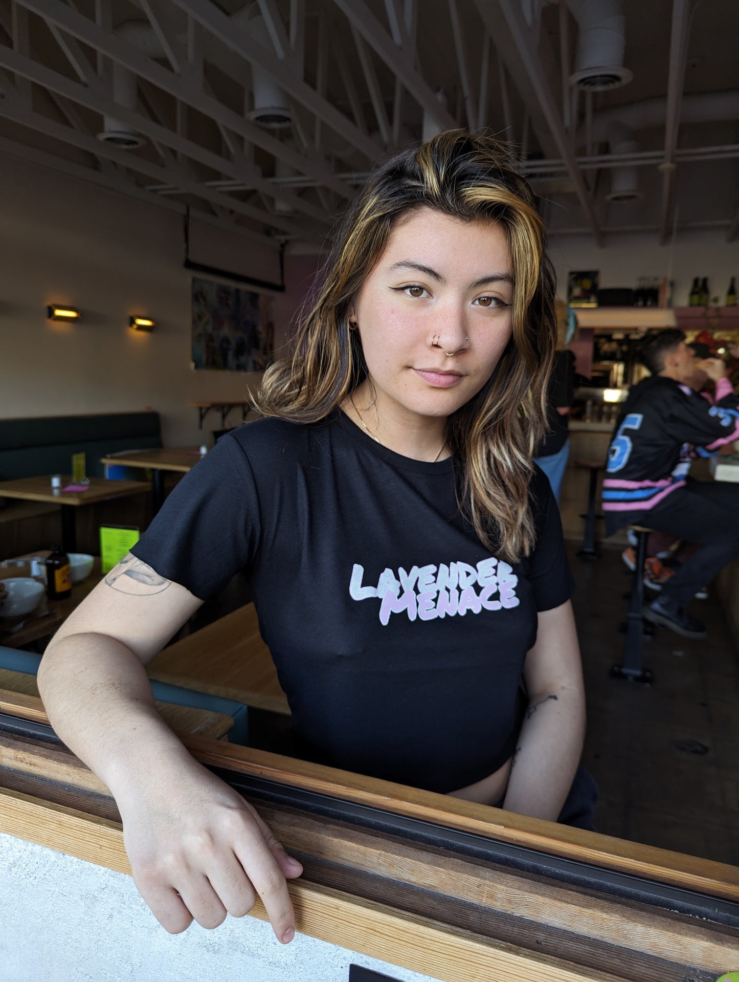 Lavender Menace Flowy Crop Tee