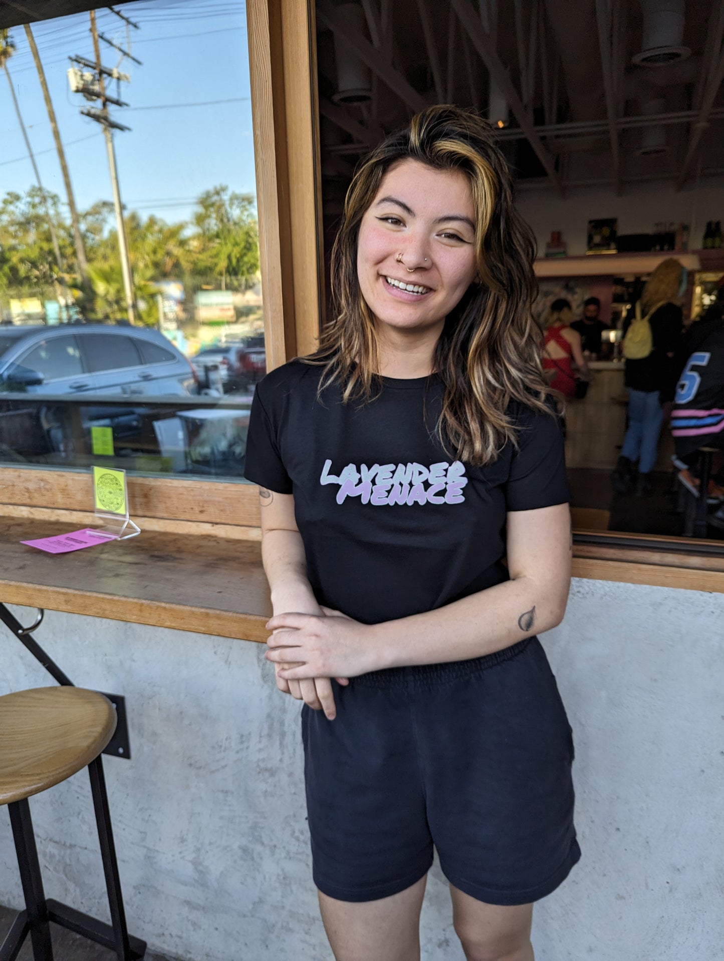 Lavender Menace Flowy Crop Tee