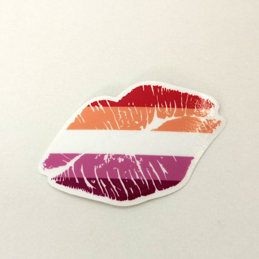 Lesbian Pride Kiss Clear Sticker