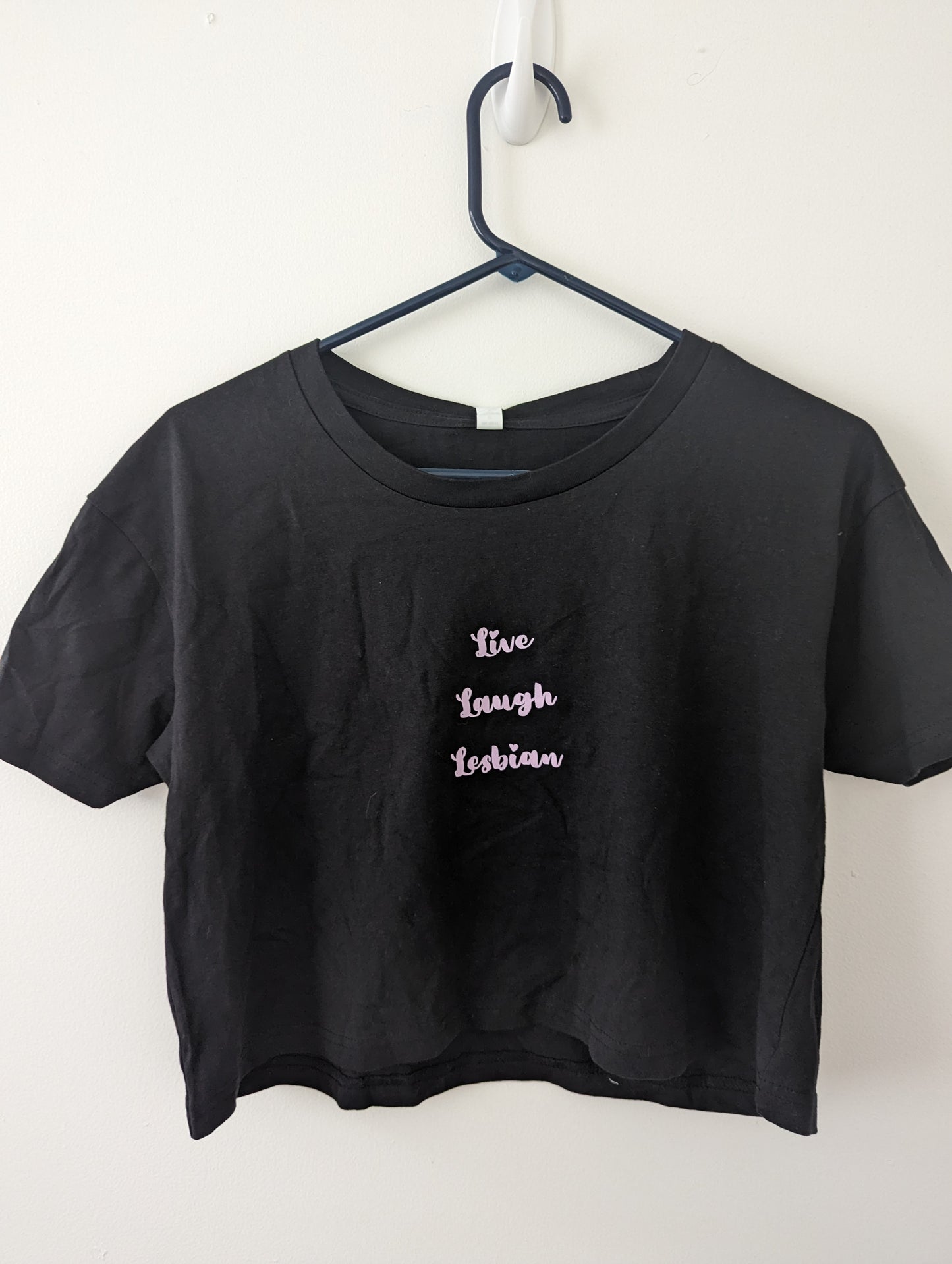 Live Laugh Lesbian Flowy Crop Tee