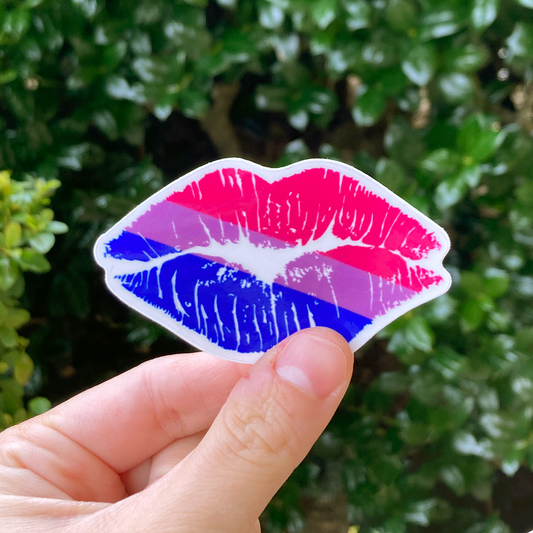 Bisexual Pride Kiss Clear Sticker