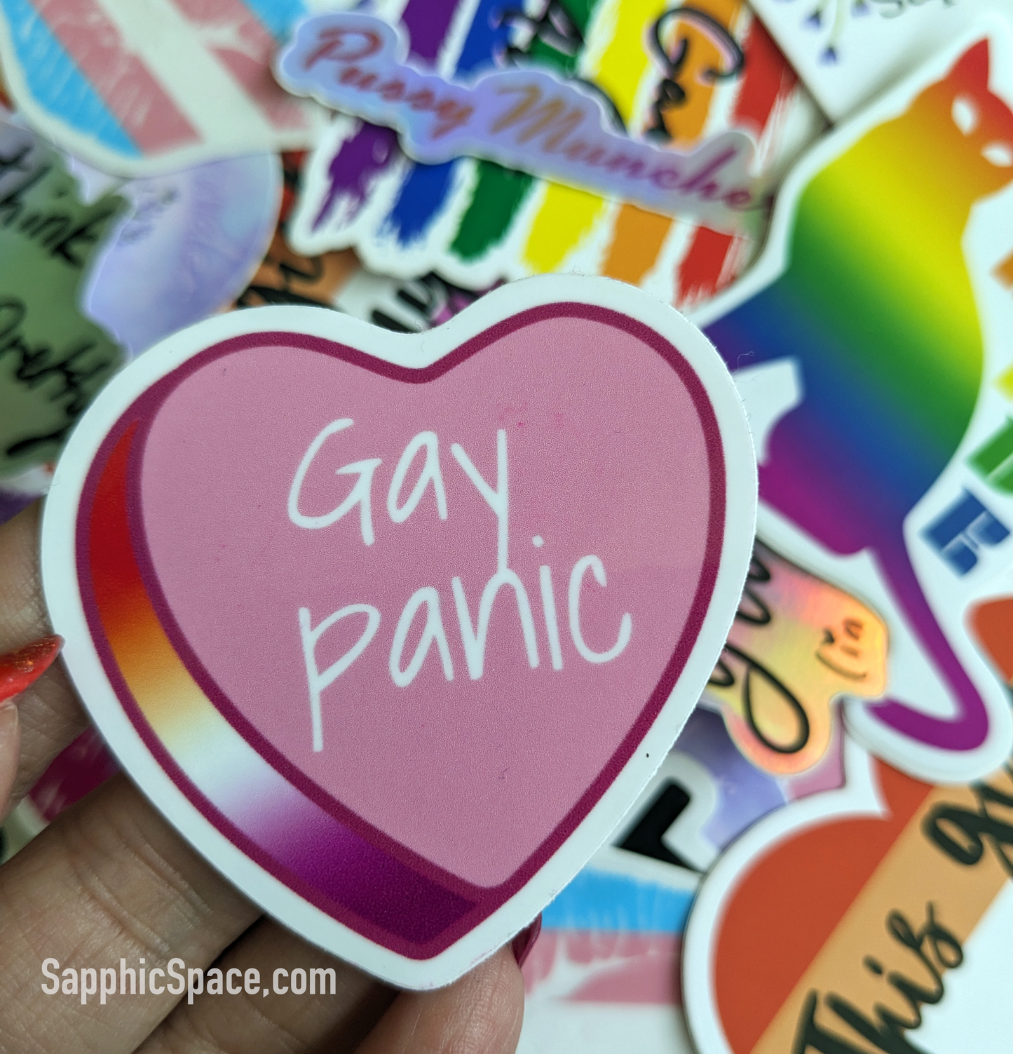 Gay Panic Conversation Heart Sticker