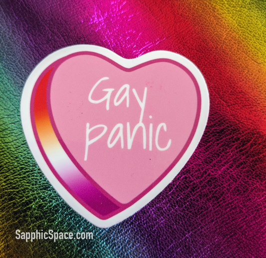 Gay Panic Conversation Heart Sticker