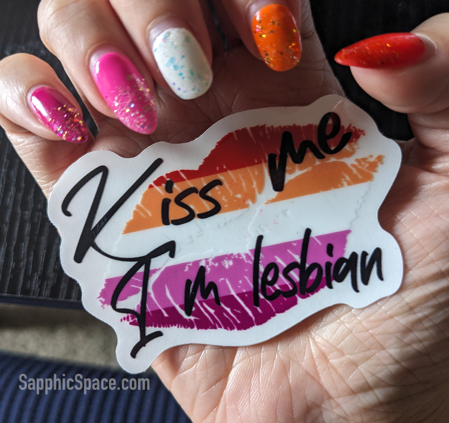 Kiss Me I'm Lesbian Clear Sticker