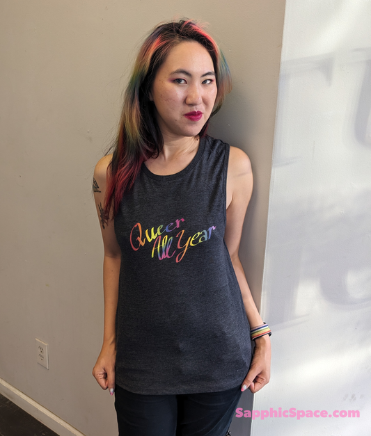 Queer All Year Gray Tank