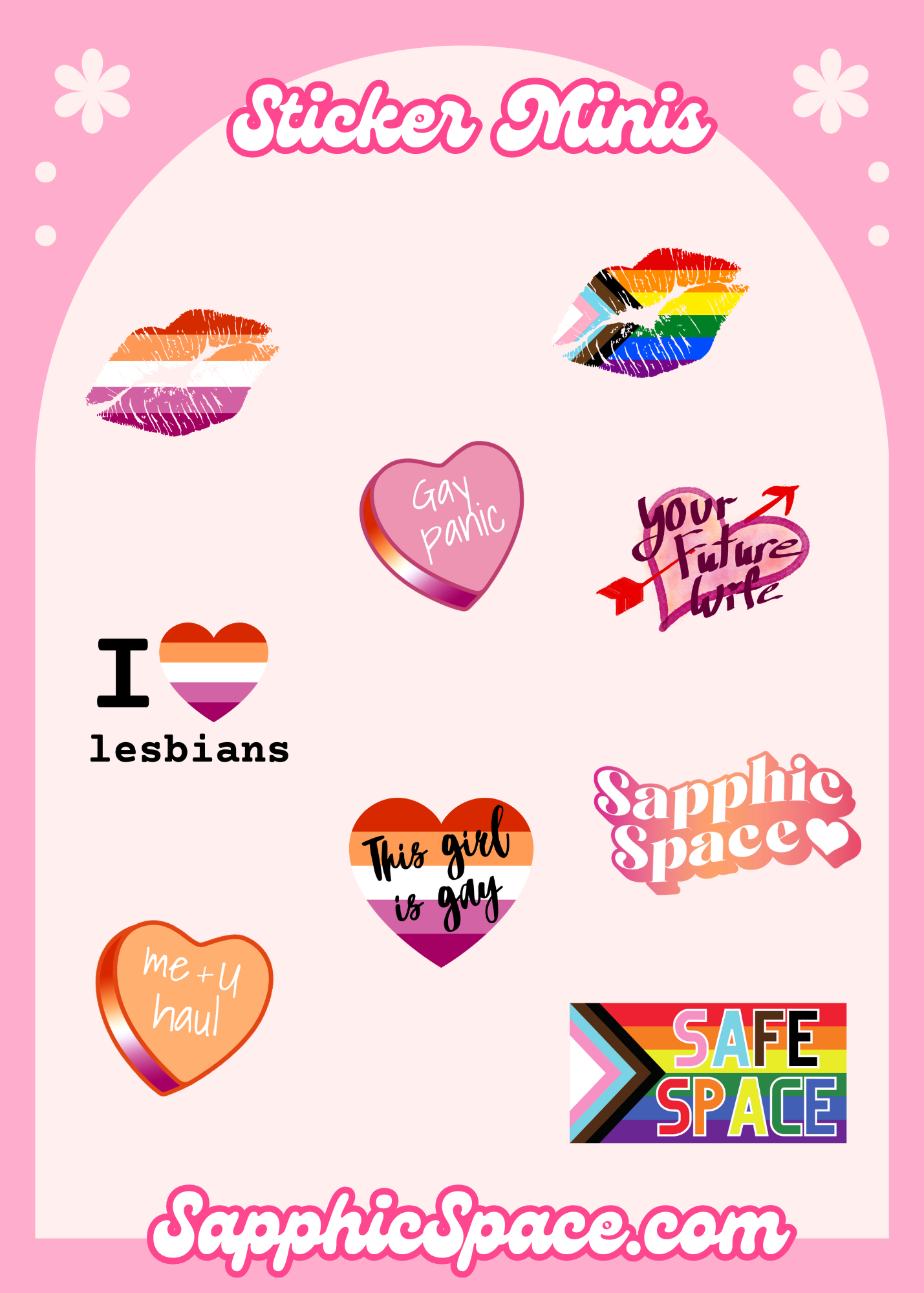 Sapphic Minis Sticker Sheet