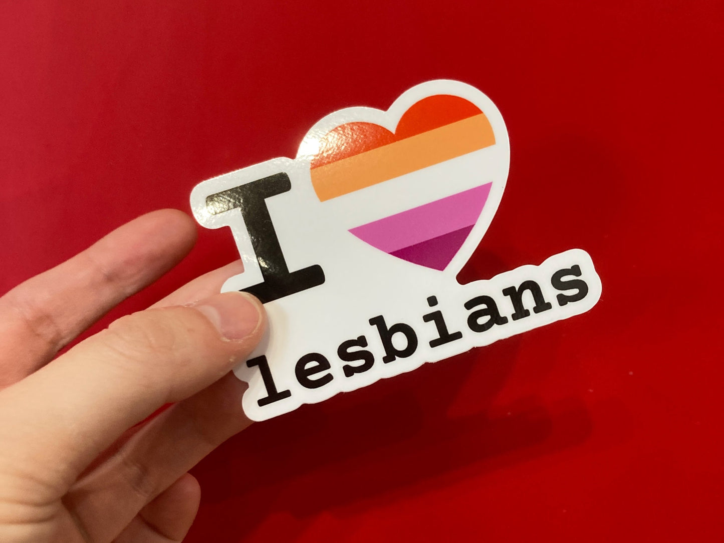 I Heart Lesbians Sticker