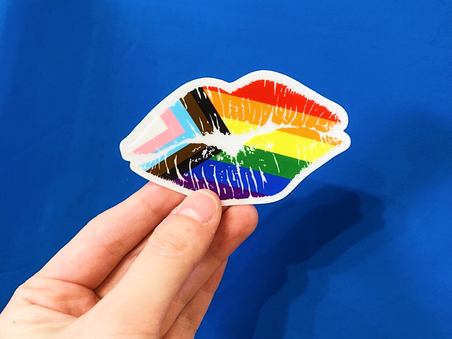 Queer Pride Kiss Clear Sticker