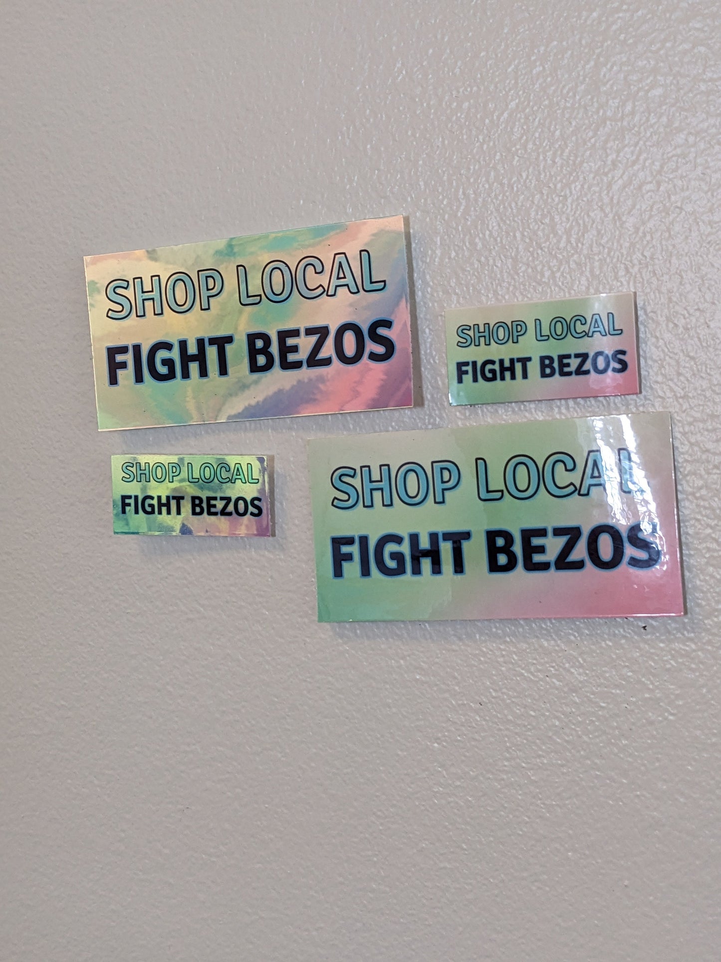 Shop Local, Fight Bezos Holographic Sticker